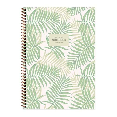 Keskin Color A4 80 Yp.Kareli Karton Kapak La Plume Leaves Spr.Defter