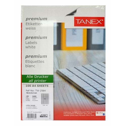 Tanex TW-2564 Laser Etiket 48.5x16.9mm