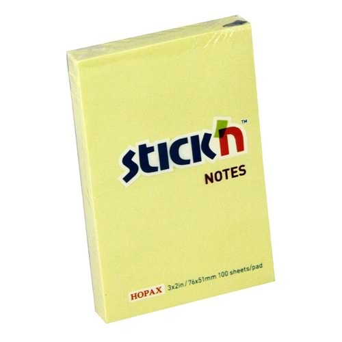 Gıpta Stickn Yapışkanlı Not Kağıdı Pastel Sarı 76X51 Mm