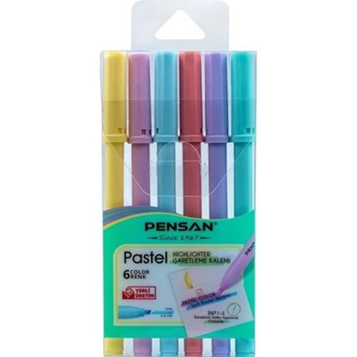 Pensan 6 Renk Pastel İşaretleme Kalemi