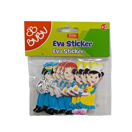 Bu-Bu Yapışkanlı Eva Meslekler Sticker ST0123