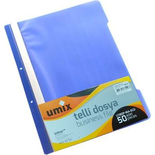 Umix Telli Dosya Eco Plastik Mavi 50 Li