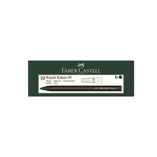 Faber Castell 45 Keçeli Kalem Siyah 10 Lu Paket