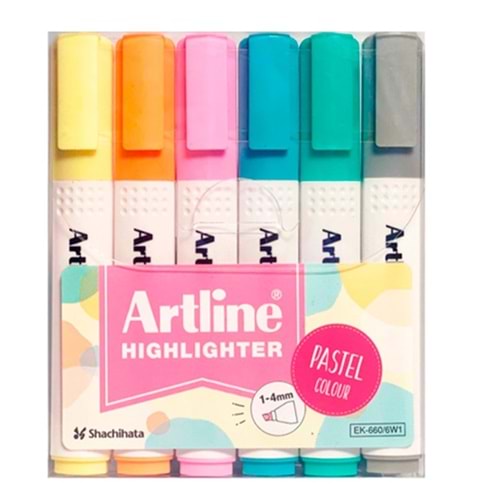Artline 660 Fosforlu Kalem 6 Lı Pastel Set