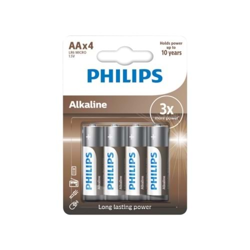 Philips Alkaline AA 4 Lü Kalem Pil LR6