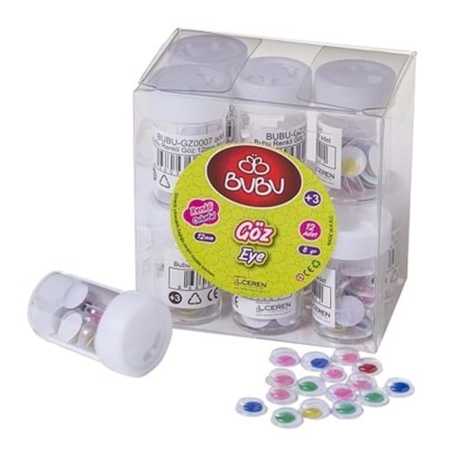 Bu-Bu Renkli Oynar Göz Renkli 12 mm 8 gr.
