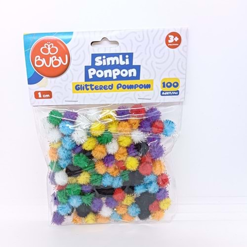 Bu-Bu Ponpon Simli 1 cm 100 Lü Karma