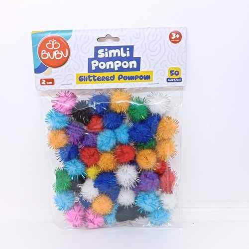 Bu-Bu Ponpon Simli 2 cm 50 Li Karma