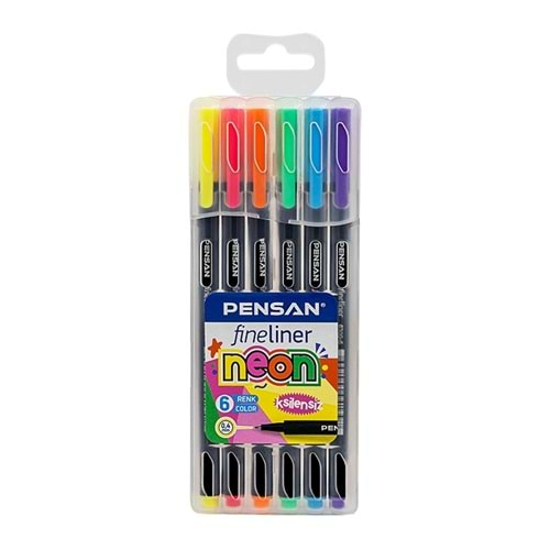 Pensan Fineliner Neon Keçeli Kalem 6 Lı