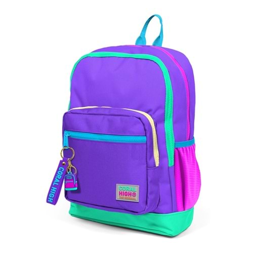 Coral High Kids Mor Renk Detaylı Dört Bölmeli Okul Sırt Çantası 23734