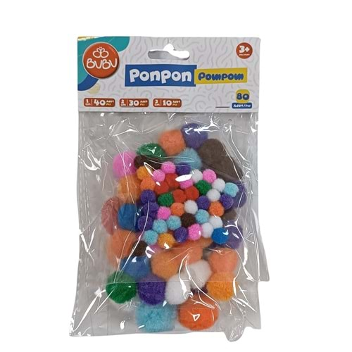 Bu-Bu Ponpon 1 cm 40 Adet-2 cm 30 Adet-3 cm 10 Adet