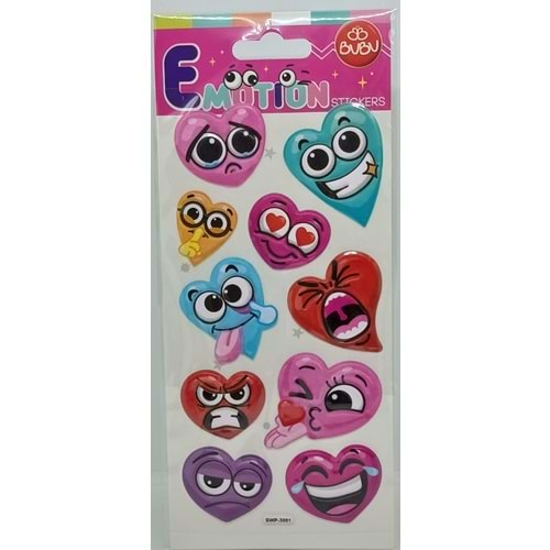 Bu-Bu Emotion Puffy Stickers Kalpler 9x21 SWP-3001