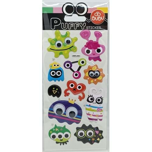 Bu-Bu Şaşkın Gözler Puffy Sticker Monsters 9x21 SWP-2003