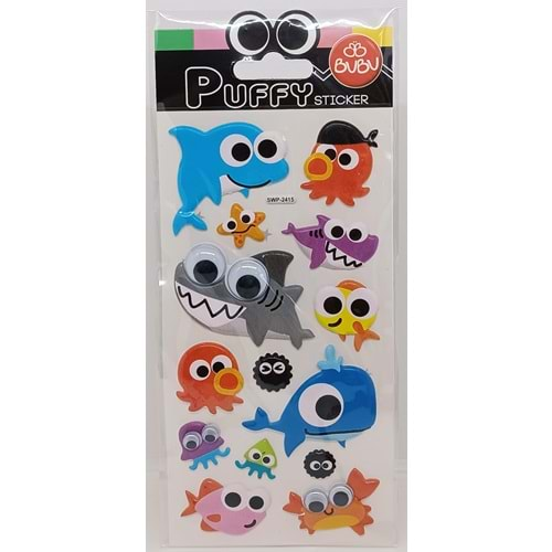 Bu-Bu Şaşkın Gözler Puffy Sticker Balıklar 9x21 SWP-2415