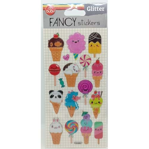 Bu-Bu Damla Stickers Glitter Dondurma 9x20 PUS-6601