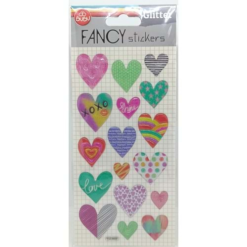 Bu-Bu Damla Stickers Glitter Kalp 9x20 PUS-6608