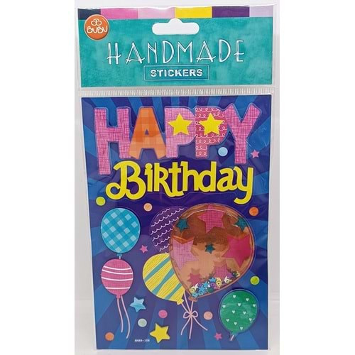 Bu-Bu Handmade Stickers Happy Birthday 12,5x23,5 HMSB-106