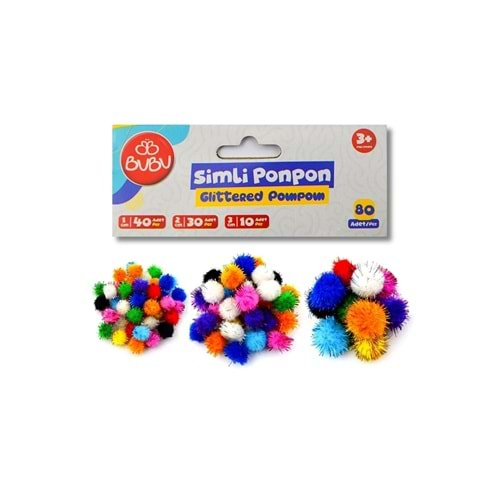 Bu-Bu Simli Ponpon 1 cm 40 Adet-2 cm 30 Adet-3 cm 10 Adet