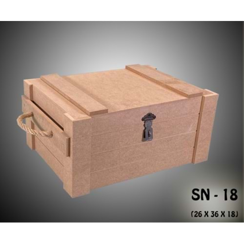 Ham MDF Ahşap Sandık SN-18