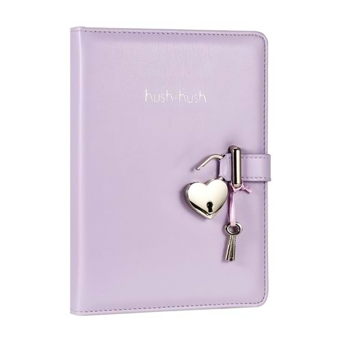 Victoria s Journals Hush Hush Kilitli Pastel Lila Defter Kutulu 80 gr. 160 yp. Çizgili