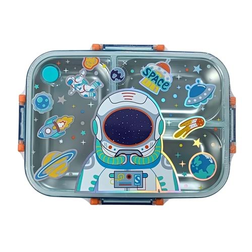 Vest Astronot 2 Şeffaf Kapaklı Çelik Beslenme Kabı VST-BES0021