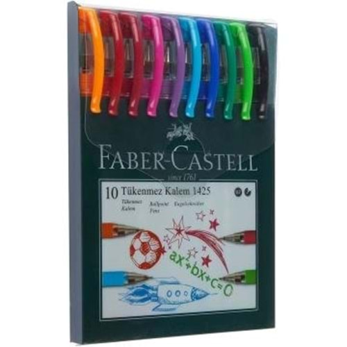 Faber-Castell Tükenmez Kalem 1425 Karışık Renk 10 Lu