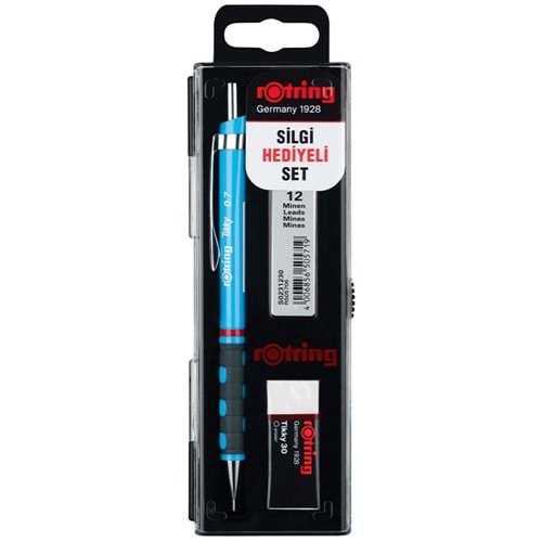 Rotring Tikky Min Silgi 3 Lü Okul Seti 0.7 Açık Mavi