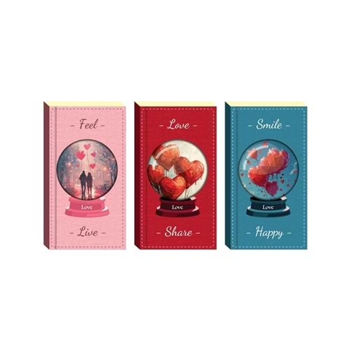 Lilamor Sevgi Defter 7,5x14 cm 96 Syf. Çizgili