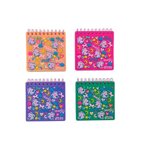 Lilamor Magic Dream Çizgili Silikon Defter 13x14 cm 120 Syf.