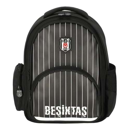 Me Çanta Beşiktaş İnce Çubuk Desenli Suni Deri Okul Çantası 25352
