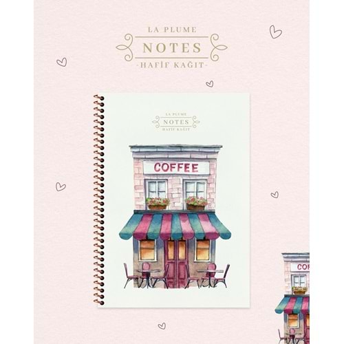 Keskin Color La Plume Shop Karton Kap. Spr. 80 Yp. Çizgili Defter 16,5x22,5 cm