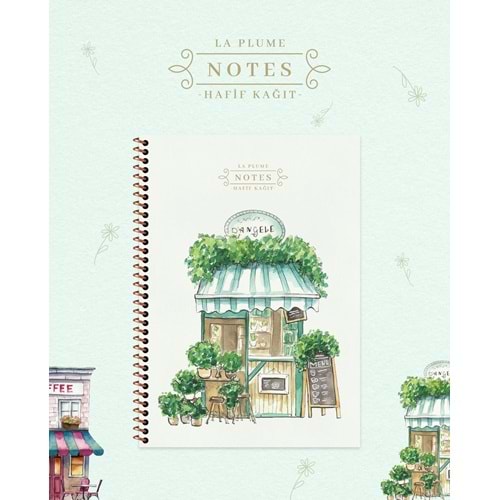 Keskin Color La Plume Shop Karton Kap. Spr. 80 Yp. Kareli Defter 16,5x22,5 cm
