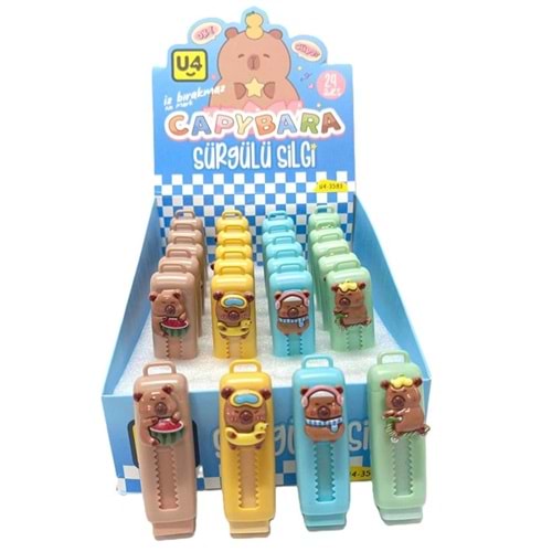 Capybara Figürlü Sürgülü Silgi