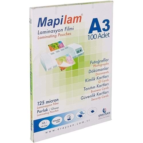 Mapilam Laminasyon Filmi A3 125 mic. 100 Lü
