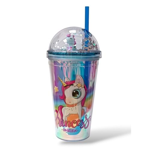 Figürlü Pipetli Bardak 450 ml. TGB405Q