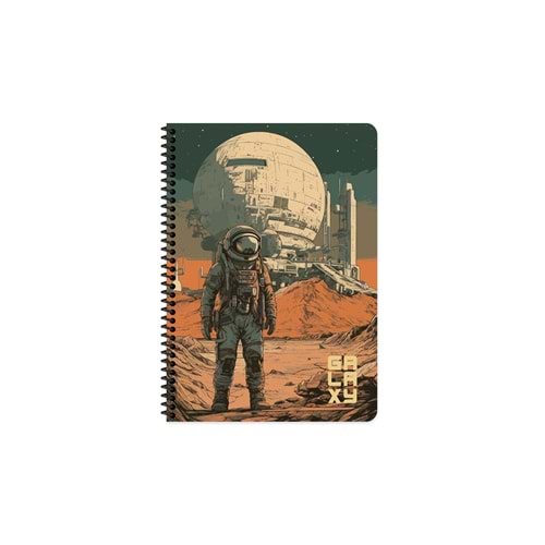 Keskin Color Galaxy Spr.PP Kp. Çıkartmalı A4 80 Yp. Kareli Defter