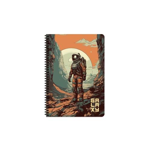 Keskin Color Galaxy Spr.PP Kp. Çıkartmalı A4 80 Yp. Çizgili Defter