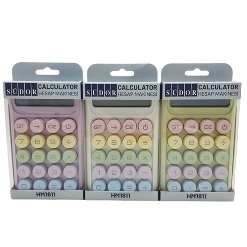 Südor Hesap Makinesi Pastel Renkler HM1811