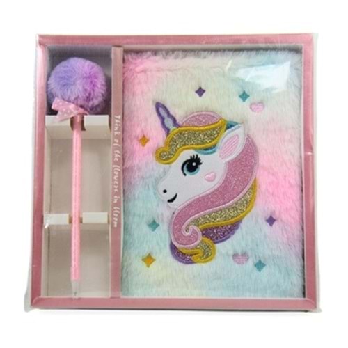 Lilamor Kalemli Peluş Defter Seti Simli Unicorn LLM-SETDKL-006