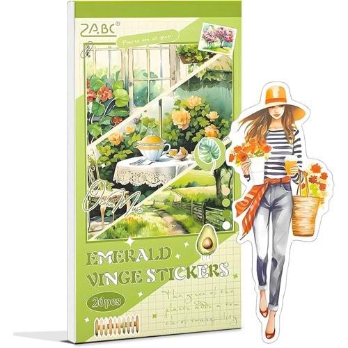 Puslu Anılar Zümrüt Sticker Defteri 20 Sayfa