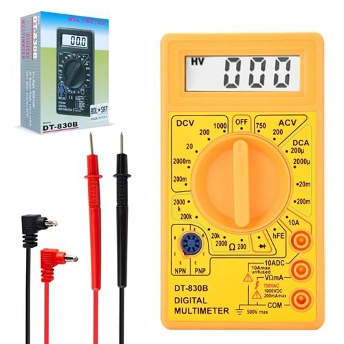 Dijital Voltmetre Multimetre Ölçü Aleti DT-830B