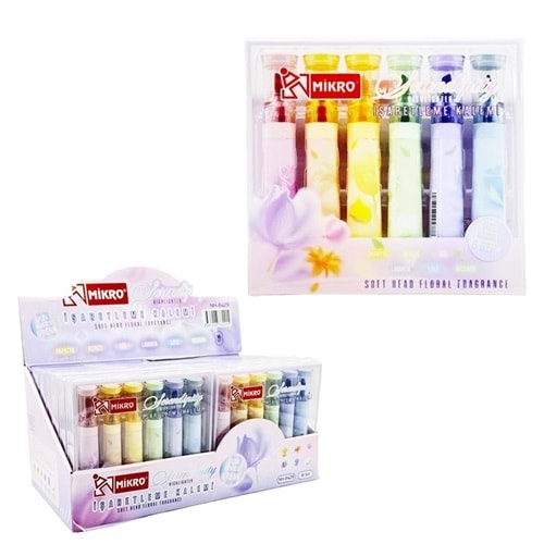 Mikro Çiçek Kokulu Fosforlu Kalem 6 Lı