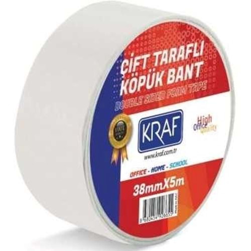 Kraf Çift Taraflı Köpük Bant 38mm X 5m 5038G