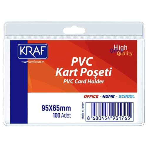 Kraf PVC Kart Poşeti Yatay 95x65 mm 1 ADET