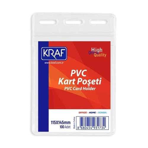 Kraf PVC Kart Poşeti Dikey 115x145 mm 1 ADET