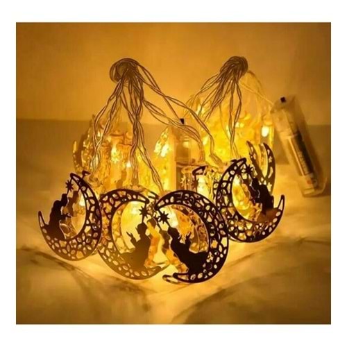 Ramazan Temalı Metal Led Hilal Dua Pilli