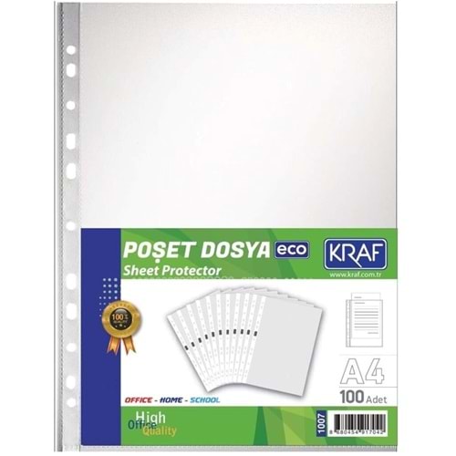 Kraf Poşet Dosya A4 Eco 100 Lü Paket