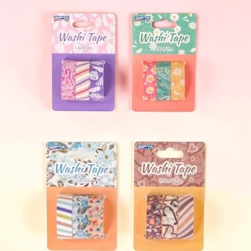 Gıpta Gift Tape 3 Lü Set 1,5 cm. x 2 m. K8917