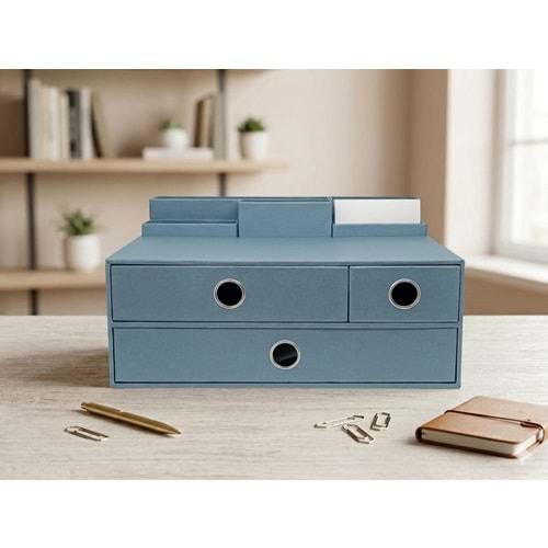 Gıpta Pearl Light Blue 3 Çekmeceli Masaüstü Düzenleyici ORG1782