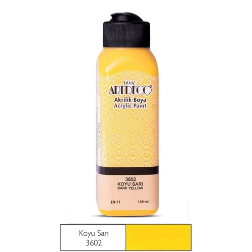 Artdeco Akrilik Boya 140 ml Koyu Sarı 3602